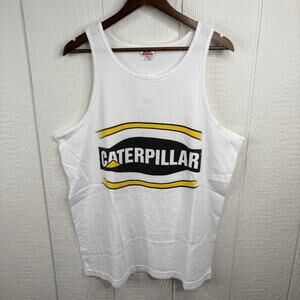 Vintage 90’s NASCAR Caterpillar X Burton 22 White Tank Top Size Xl
